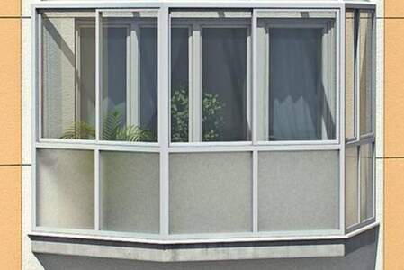 Холодное остекление балкона алюминиевыми окнами 